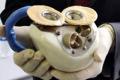 An artificial person's heart simulates cardiac arrest