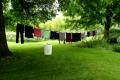 Wash clothes by sun exposure