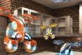 The flying robot makes a bartender