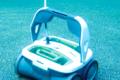 Robot cleaning the pool
