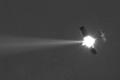 Laser beam burns the plane to dust