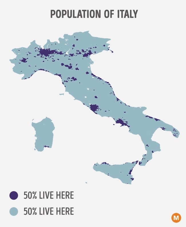 Picture 3 of 10 'interesting' maps prove the world population is unevenly distributed