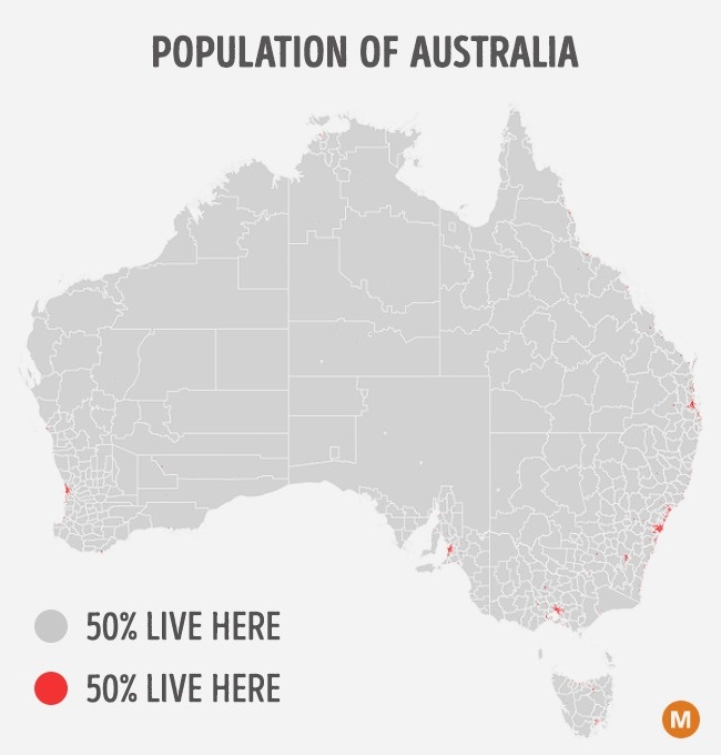 Picture 4 of 10 'interesting' maps prove the world population is unevenly distributed