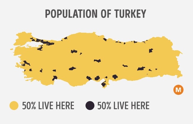 Picture 8 of 10 'interesting' maps prove the world population is unevenly distributed