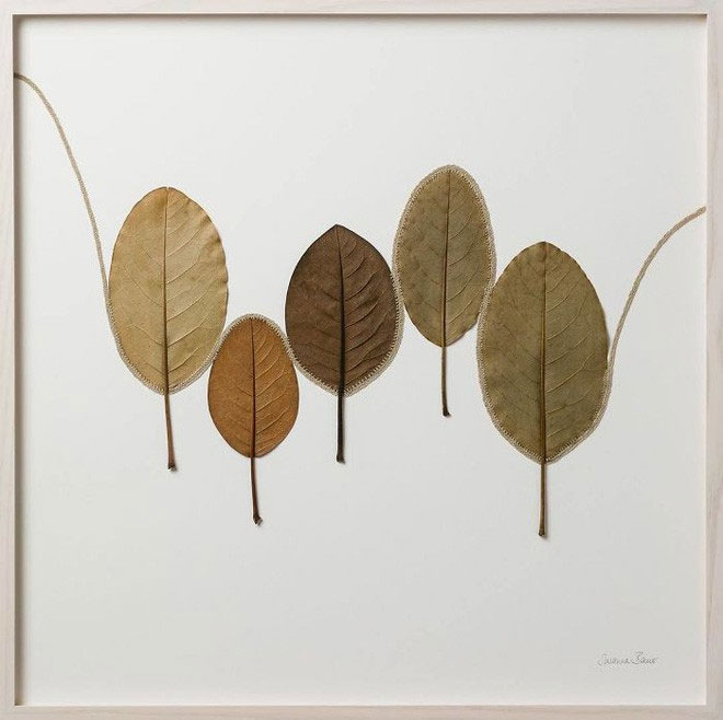 Picture 16 of 23 unique works show that leaves can also become artistic masterpieces