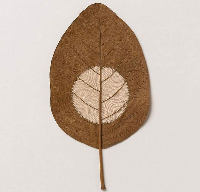 Picture 17 of 23 unique works show that leaves can also become artistic masterpieces