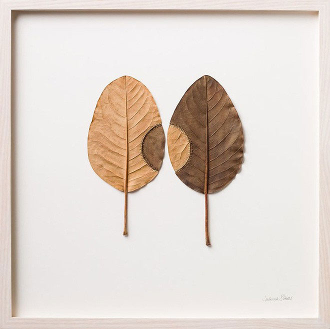Picture 20 of 23 unique works show that leaves can also become artistic masterpieces
