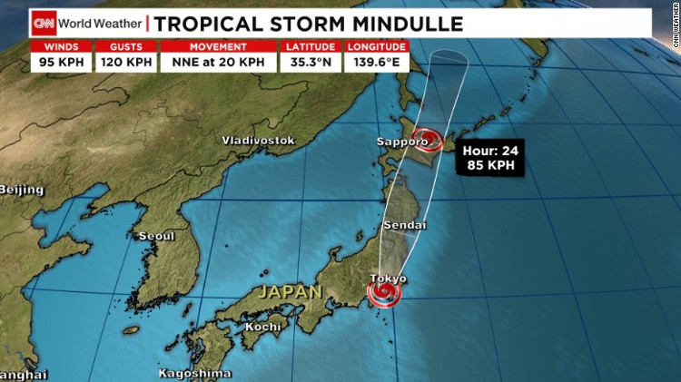 Picture 1 of 3 consecutive storms hit Japan