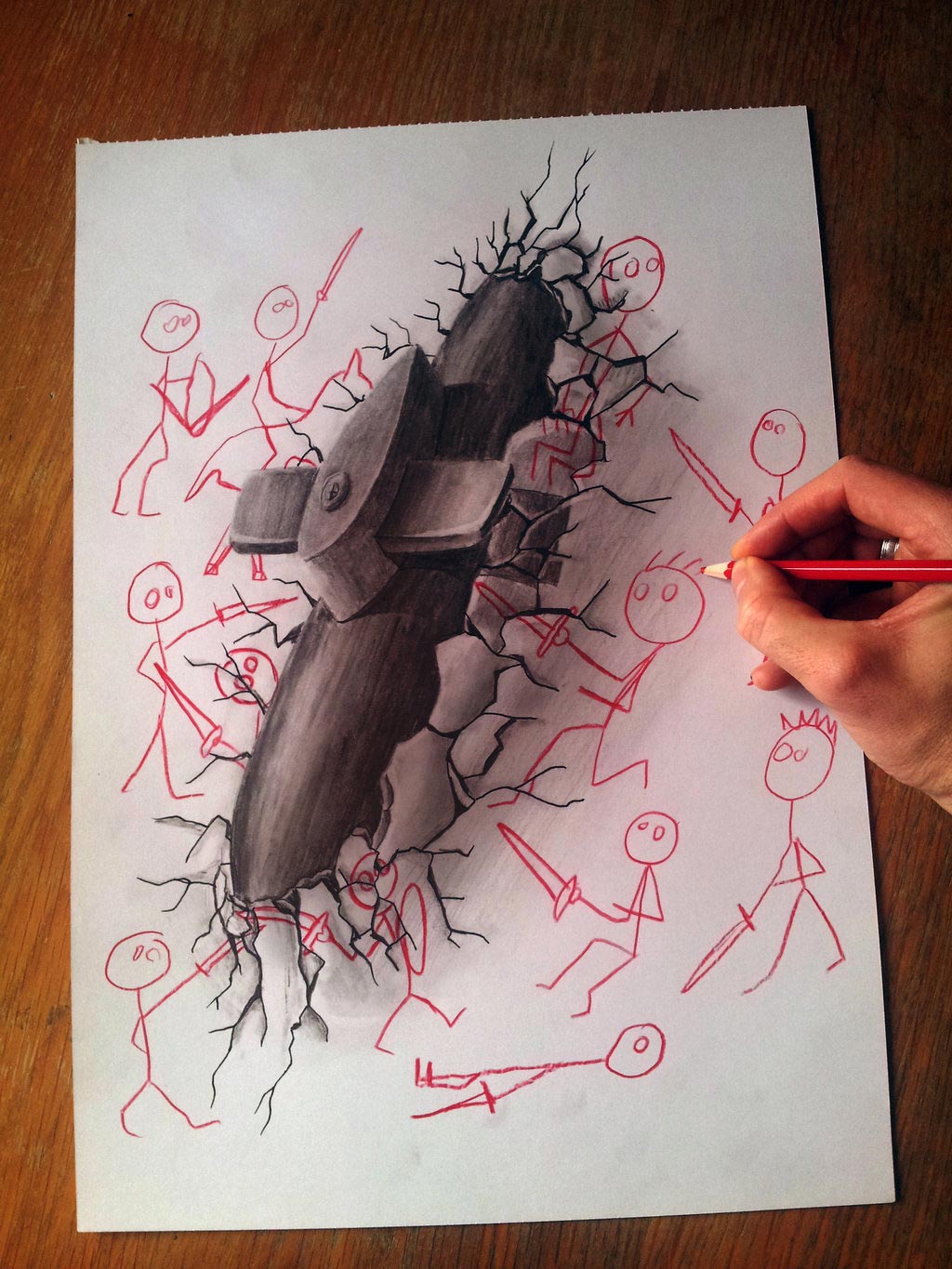 Picture 11 of 3D paintings with spectacular visual fool pencil
