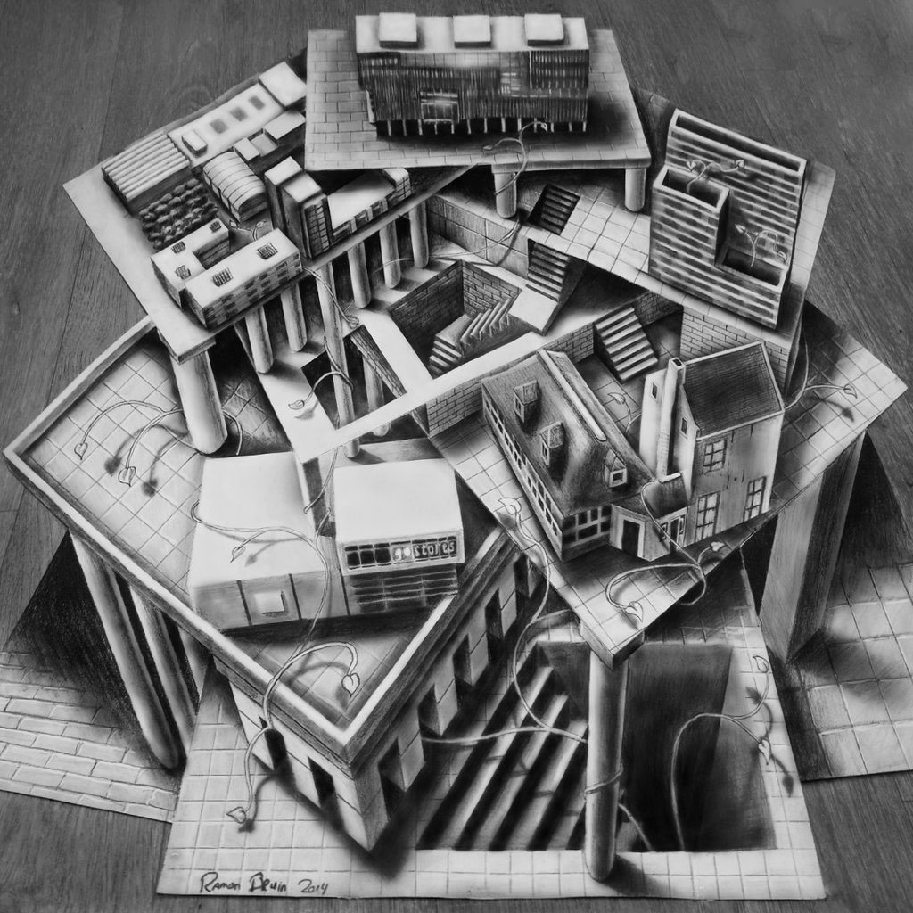 Picture 12 of 3D paintings with spectacular visual fool pencil