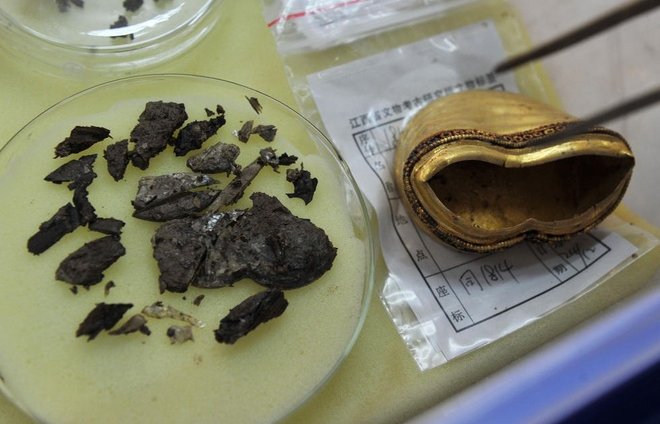 Picture 8 of 40 pounds of gold scattered around the coffin of Han's nephew Wu Wu