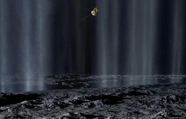 Picture 10 of 50 images of Saturn's Enceladus moon - where life may exist (Part 2)