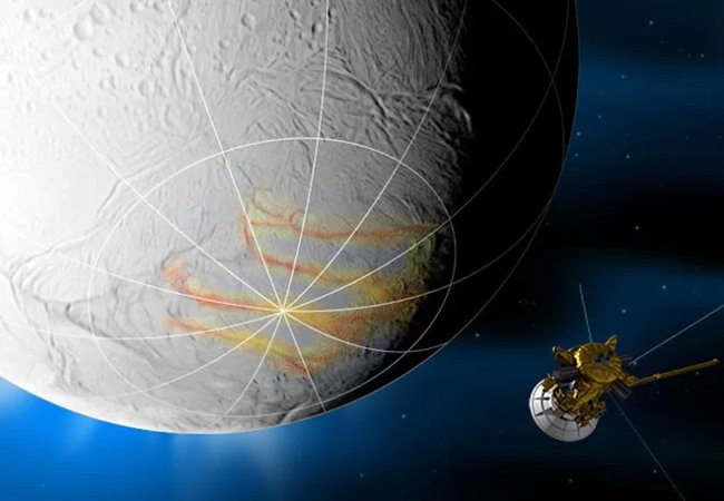 Picture 14 of 50 images of Saturn's Enceladus moon - where life may exist (Part 2)