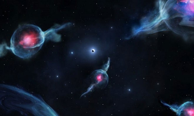 Picture 1 of 6 mysterious objects surround the black hole