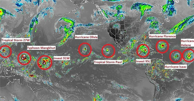 Picture 1 of 9 storms occur at the same time, experts warn of 'abnormal'