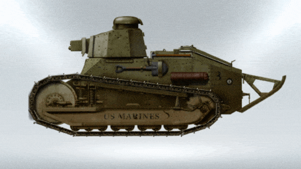 Picture 1 of 99 years of American tank history in a GIF