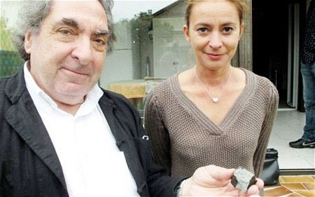 Picture 1 of A 4.5 billion year meteorite pierced the ceiling
