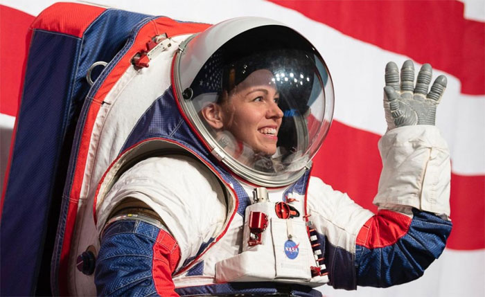 Picture 1 of A close up of a new NASA astronaut suit