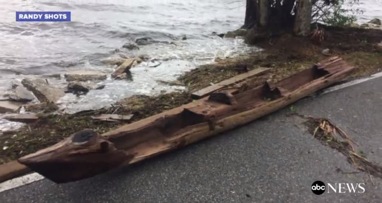 A hundred-year-old dugout boat revealed after Hurricane Irma images 1