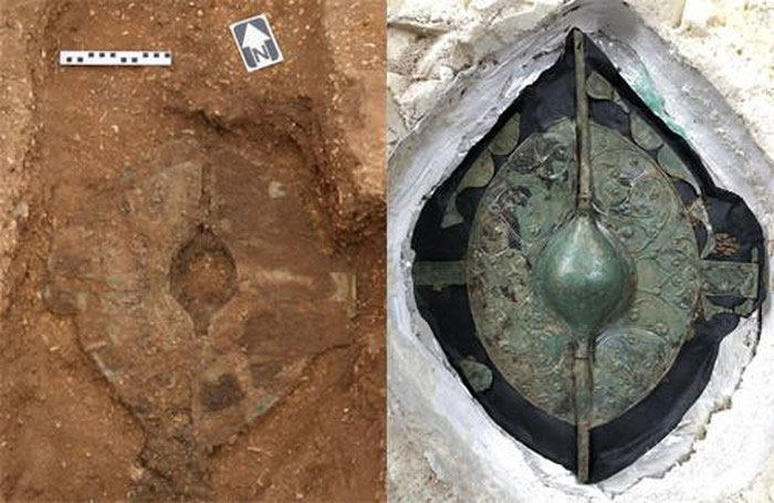 Picture 1 of A warrior's grave sits on a 2,000-year-old horse-drawn carriage