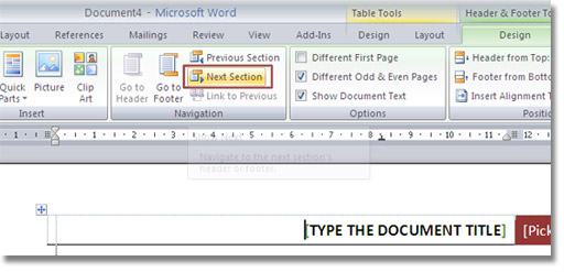 Add even and odd page titles in Word 2007