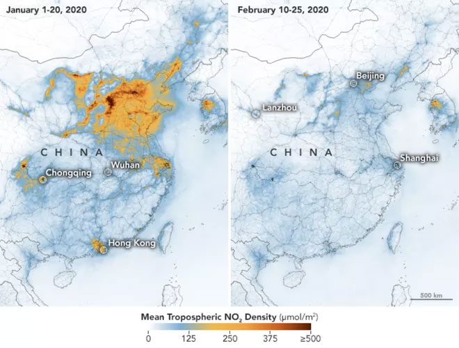 Picture 1 of After the outbreak of the Covid-19 virus outbreak, greenhouse gas emissions in China decreased significantly