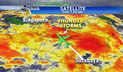 Picture 3 of Air Asia aircraft may have faced the mountain of cumulonimbus