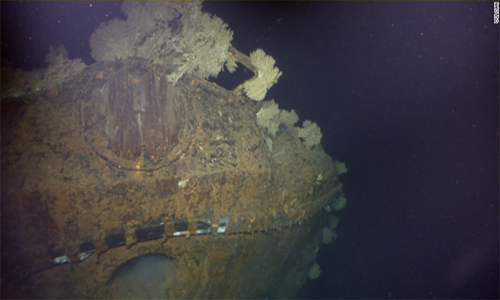 Picture 1 of American billionaire claims to find a Japanese ship under the sea