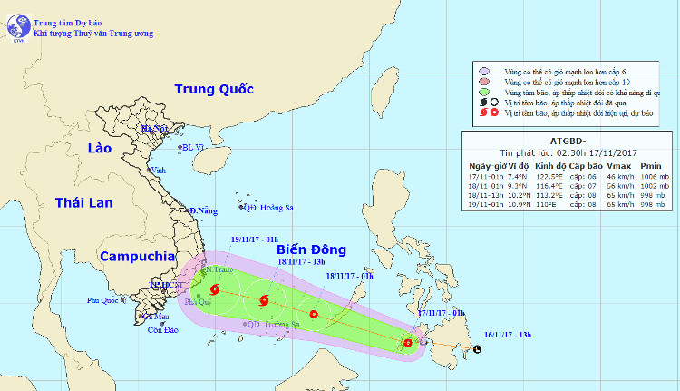 Picture 1 of Appears tropical depression near the East Sea