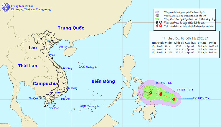 Picture 1 of Appears tropical depression on the East Sea