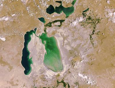 Picture 1 of Aral Lake is shrinking rapidly