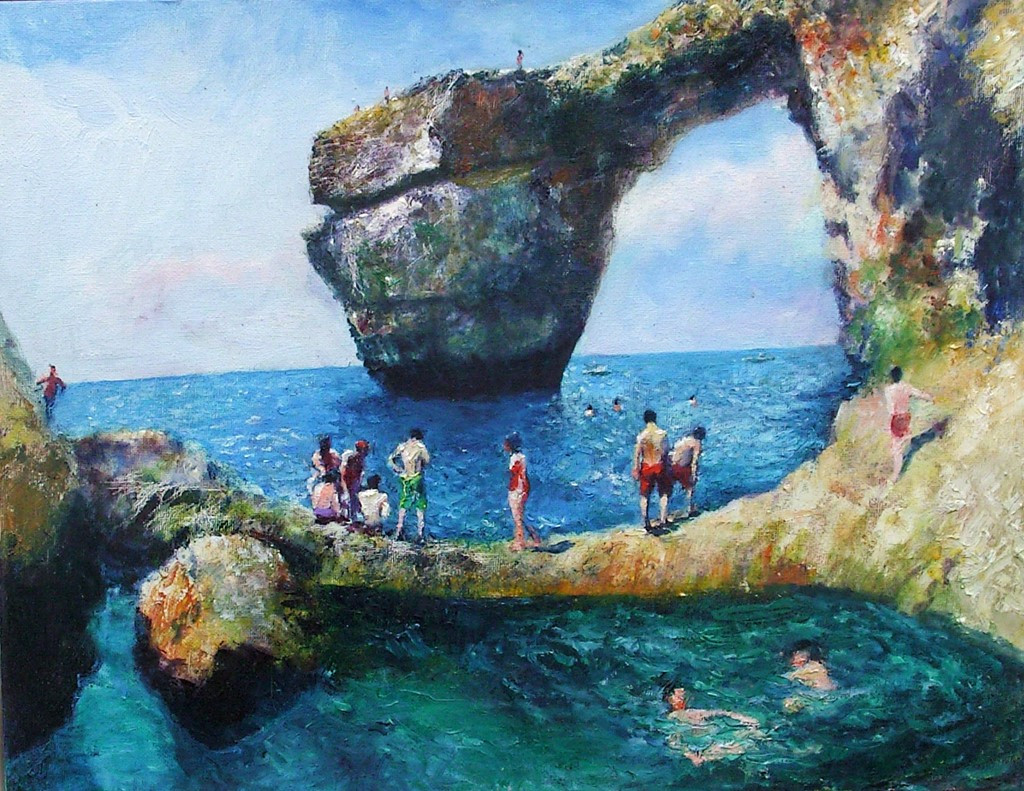 Picture 6 of Azure Window stone arches before collapsing into the sea