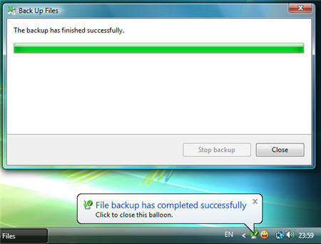 Picture 10 of Backup data in Windows Vista
