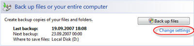 Picture 11 of Backup data in Windows Vista