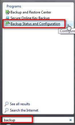 Picture 12 of Backup data in Windows Vista