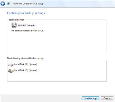 Picture 19 of Backup data in Windows Vista