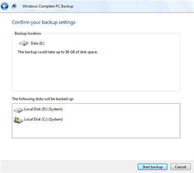 Picture 20 of Backup data in Windows Vista
