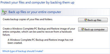 Picture 3 of Backup data in Windows Vista
