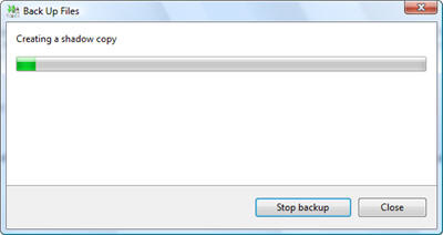 Picture 9 of Backup data in Windows Vista