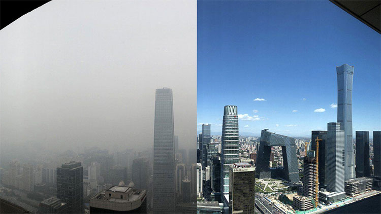 Picture 1 of Beijing's smog mist returned because people used perfume and hair spray gel?