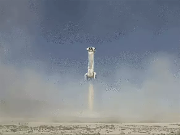 Picture 3 of Blue Origin's rocket after launching still landed and safely escaped