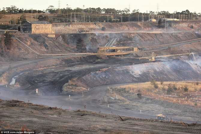 Breathtaking view of a coal mine burning for 3 weeks