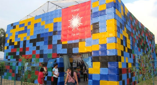 Picture 1 of Build houses from recycled plastic bottles