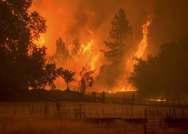 Picture 1 of California sinks in 'hell fire'