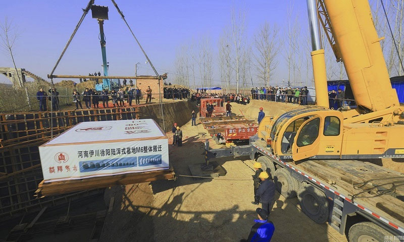 Picture 7 of Chinese ancient tomb packing 30 tons transferred to the laboratory