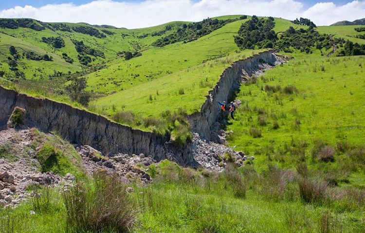 Picture 1 of 'City wall' appeared after the earthquake in New Zealand