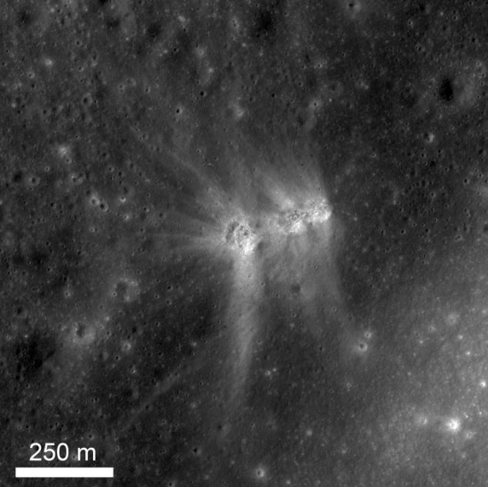 Picture 3 of Close up of 3 mysterious holes on the Moon