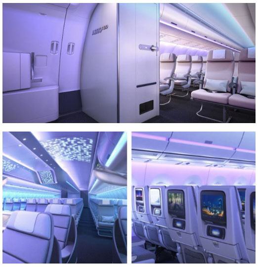 Picture 5 of Close up of the super modern interior set to be fitted to Airbus aircraft in the future