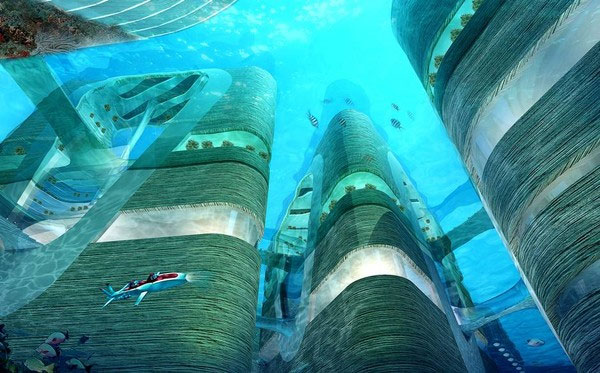 Picture 6 of Collection of monumental city projects 'in the sky under the sea'