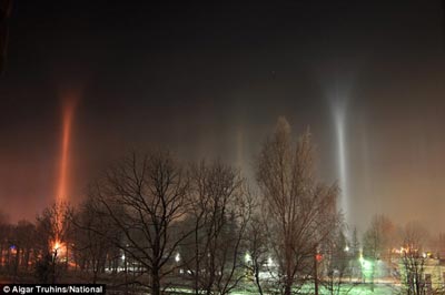 Picture 1 of Column light mystery in the sky of Latvia